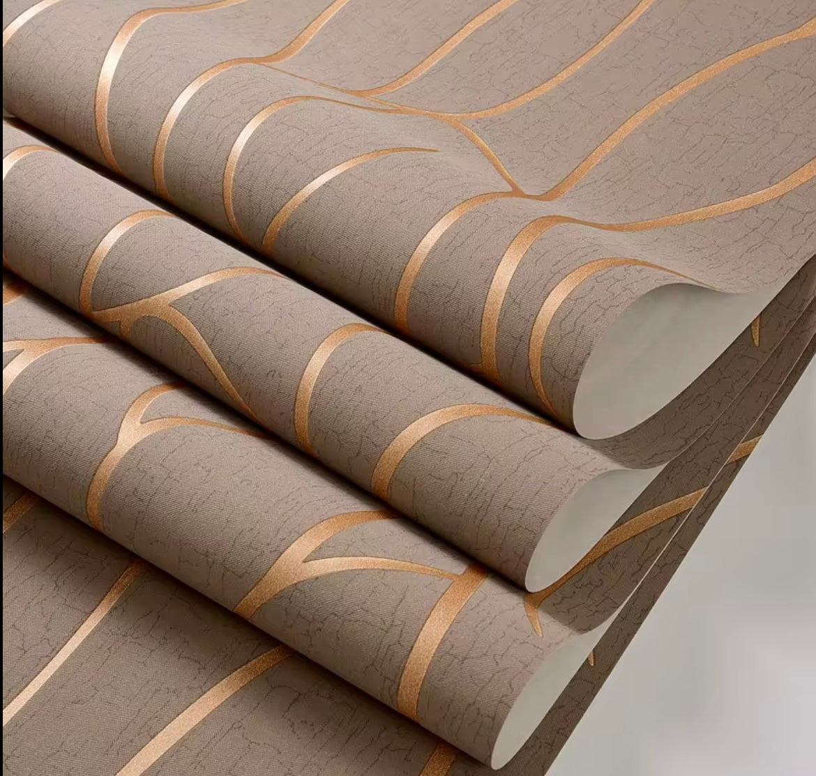 Modern 3D non woven wall paper for home decor 2 rolls 10m each