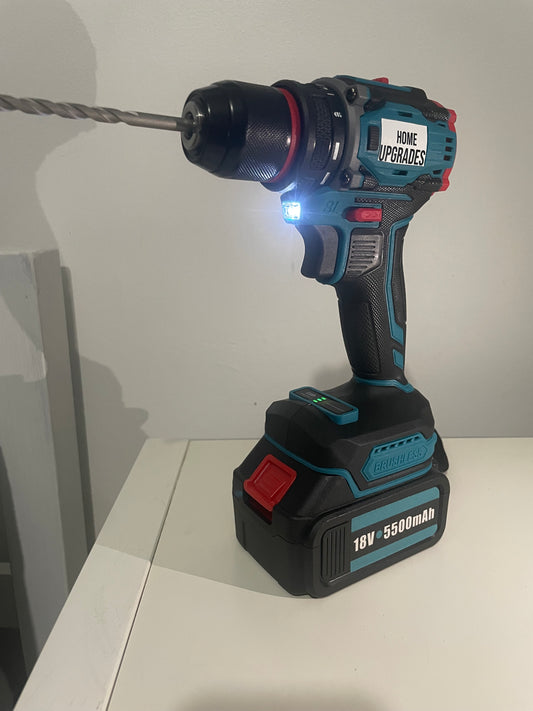 Home Upgrades™ 21V Cordless Brushless Power Drill – High Torque, Dual-Speed