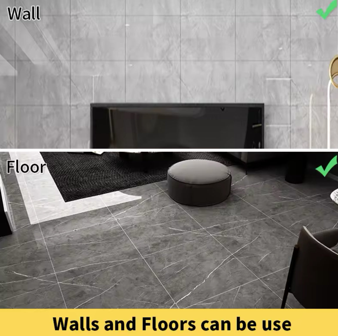 20pcs PVC Imitation Marble Floor Stickers Self-adhesive