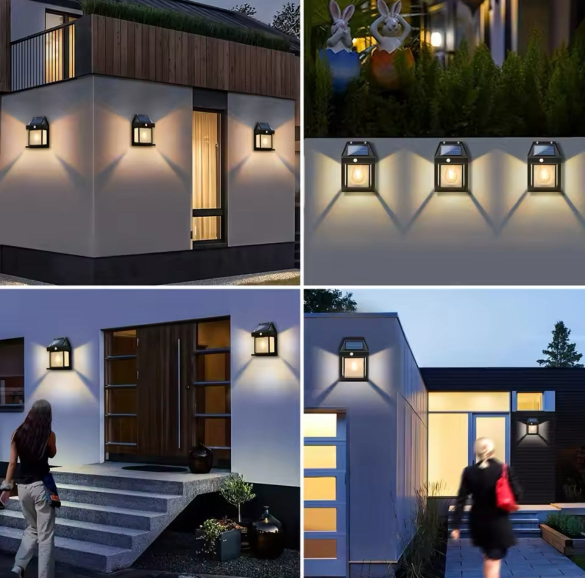 Outdoor Solar Wall Light with Motion Sensor IP65 Waterproof LED Safety Light