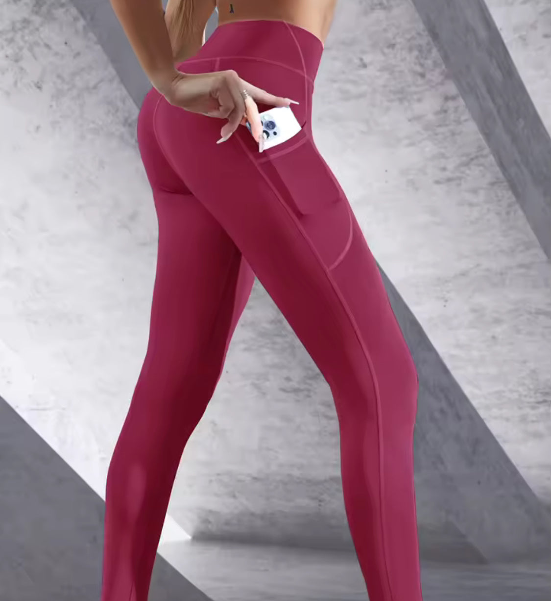 New High Waist Women's Leggings Stretch Yoga Pants With Pockets