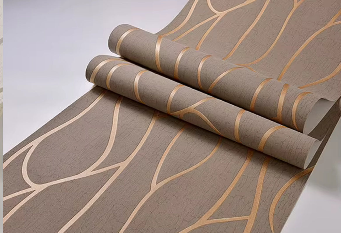 Modern 3D non woven wall paper for home decor 2 rolls 10m each