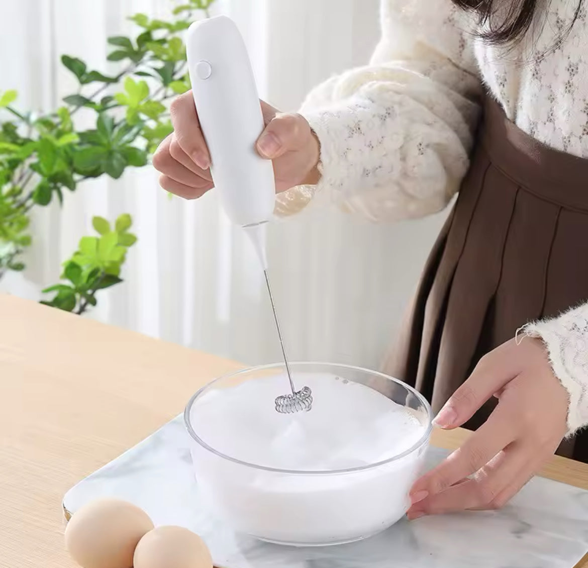 1PC Battery Model Handheld Egg Beater Froth Mixer Kitchen Automatic Coffee Milk Foaming Mixer