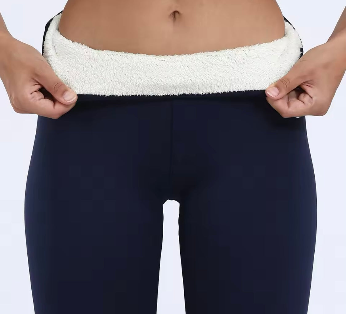 Women Winter Plus Velvet Stretch High Waist Warm Leggings