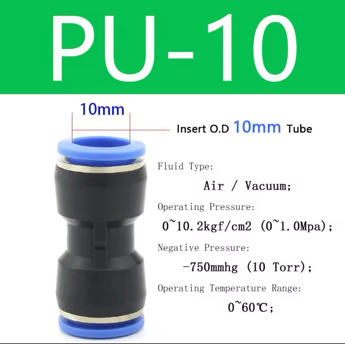 50/100/500PCS Pneumatic Couplings Quick Connector Air Plastic Hose Tube Connectors
