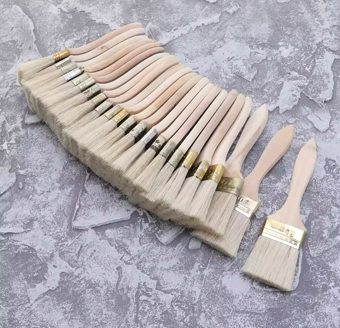23pcs Paint Durable Wooden Handle Bristle Premium Painting Tool Brush