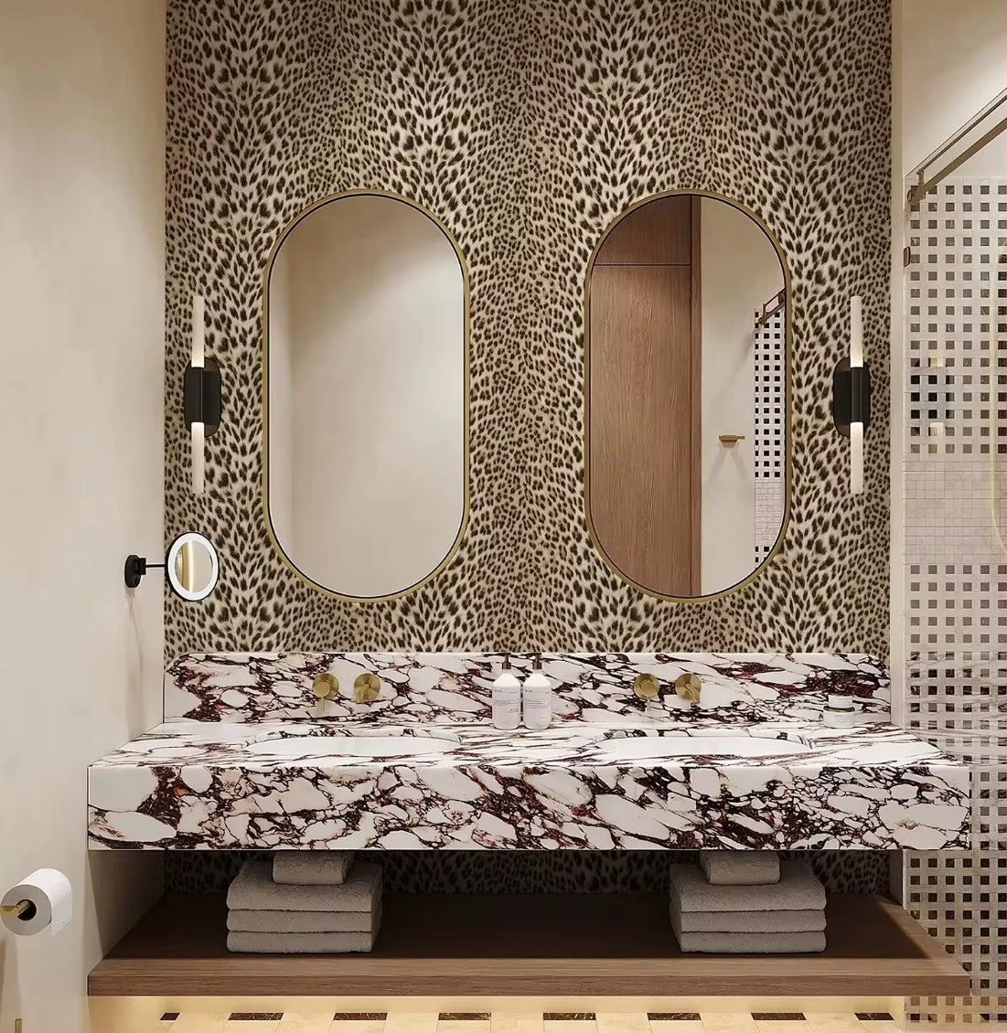 Leopard wallpaper non woven 3D embossed Wallpaper 2 sqm
