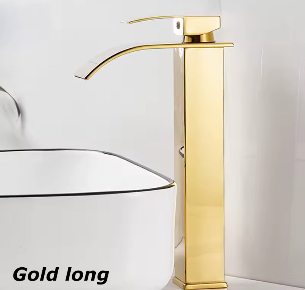 Bathroom Copper Core Waterfall Basin Faucet Stainless Steel