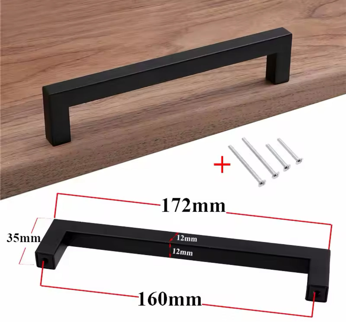 Modern Black Cabinet Handle Square Furniture Hardware