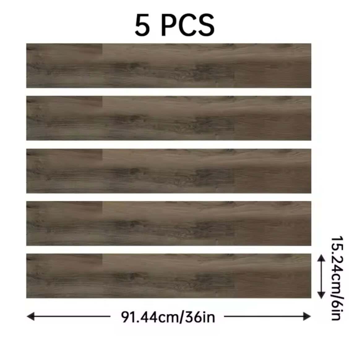 5 PCS All Grains Vinyl Peel and Stick Floor Tile, Self-adhive Wood Plank, Easy Diy