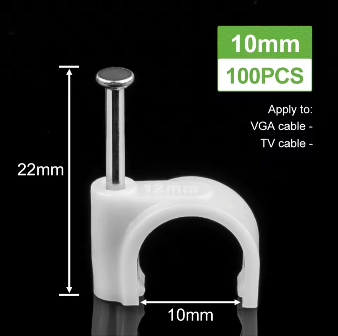 100PCS Circle Nail Clip Wire Management Clamp