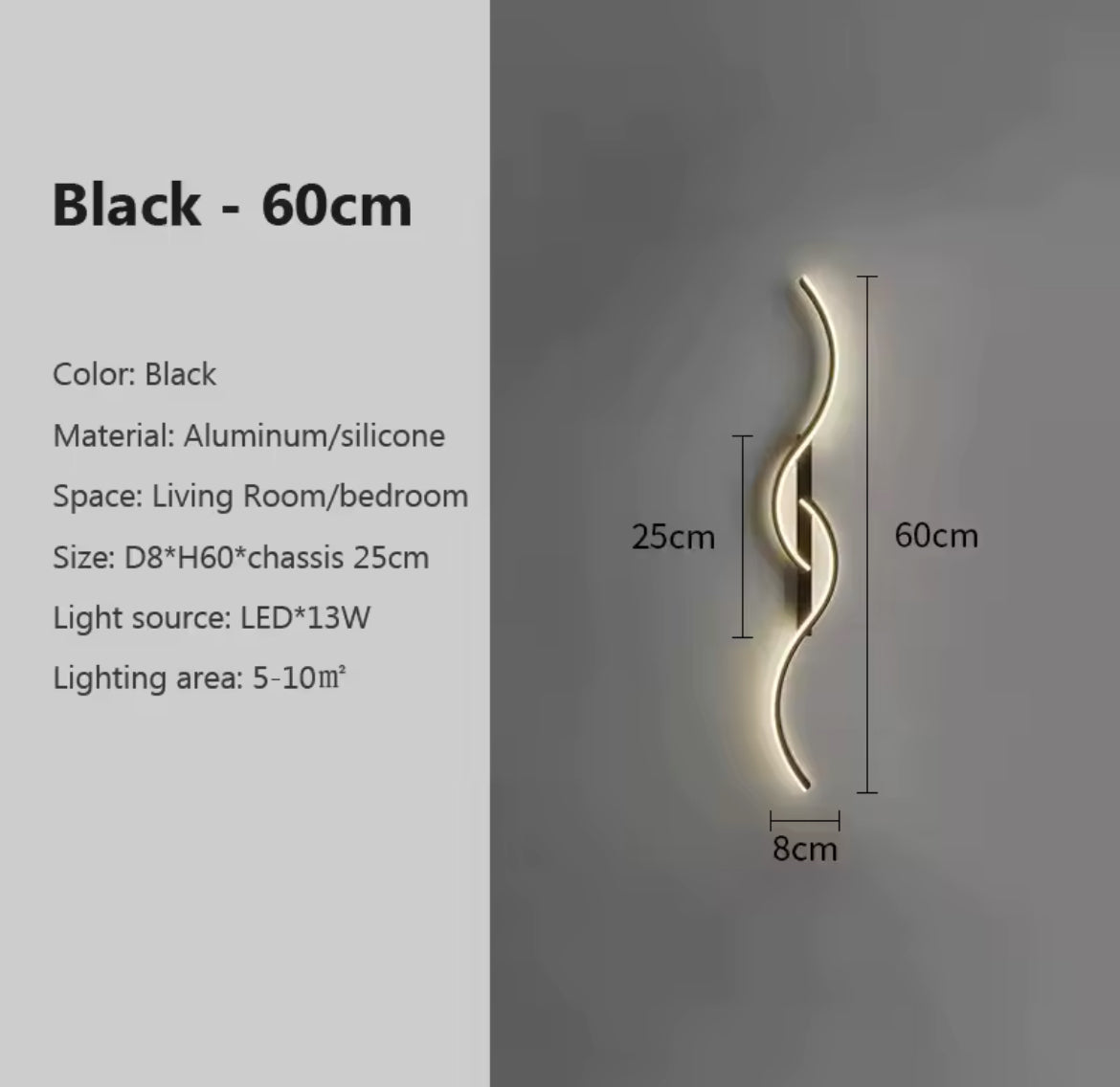 Modern LED Wall Lamp Minimalist Led Light Bedroom Bedside Long Strip Wall Lighting Fixture