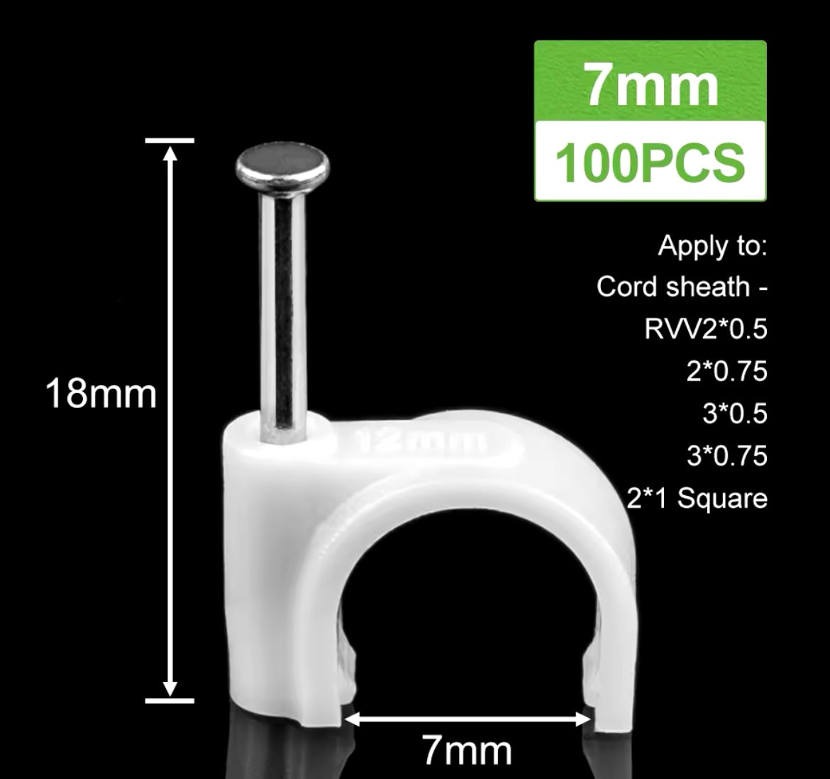 100PCS Circle Nail Clip Wire Management Clamp