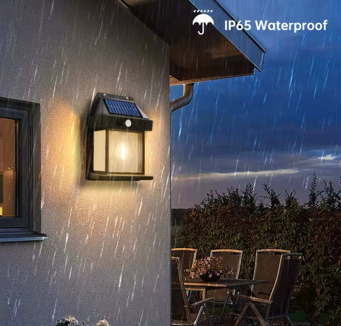 Outdoor Solar Wall Light with Motion Sensor IP65 Waterproof LED Safety Light