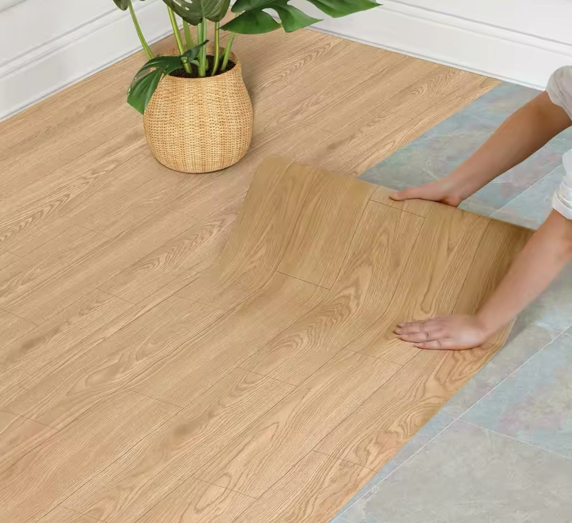 40CM Thicken Wood Grain Floor Sticker Industrial Cement PVC Vinyl Floor Sticker Self-adhesive