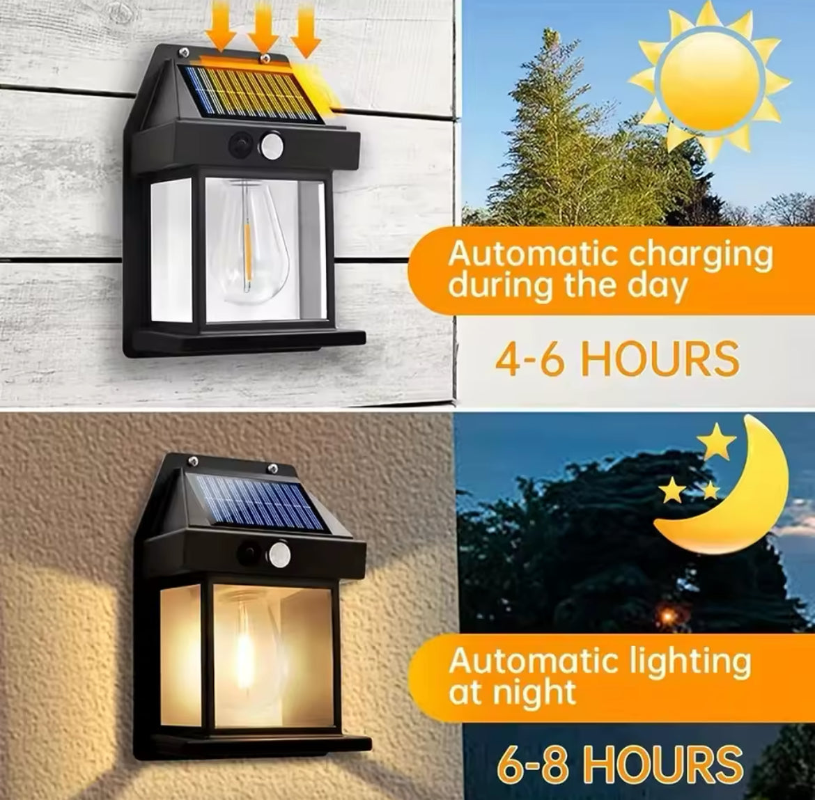 Outdoor Solar Wall Light with Motion Sensor IP65 Waterproof LED Safety Light