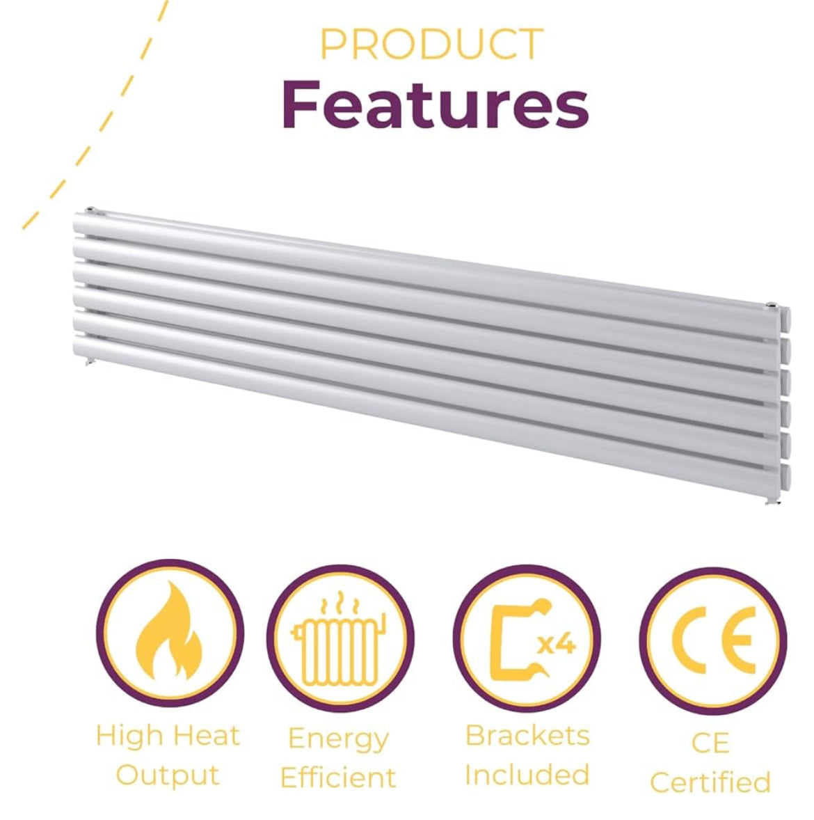 Horizontal Radiator 350mm × 1500 - Home Upgrades