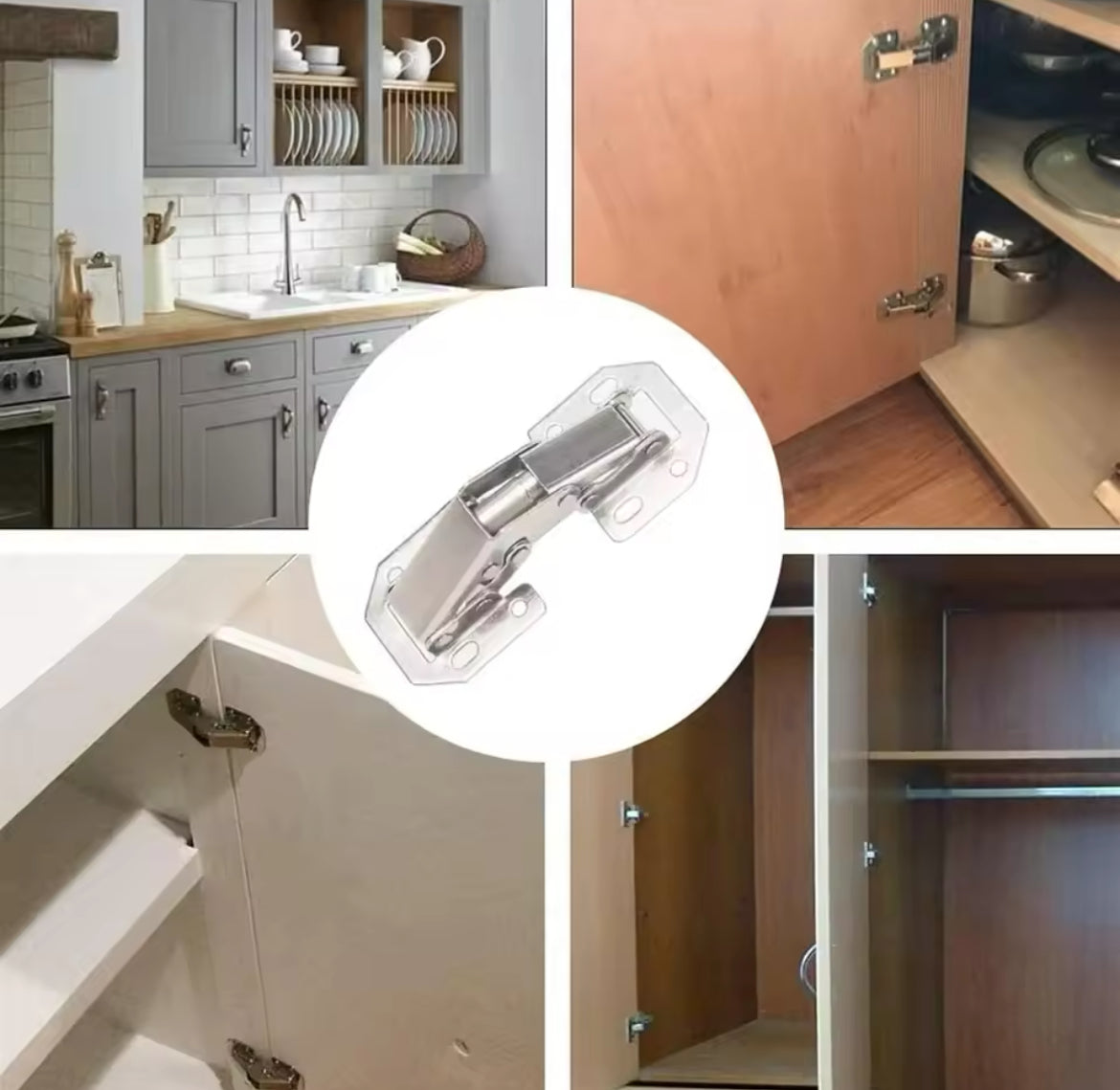 90 Degree Steel Cabinet Hinges No-Drilling HoleHydraulic