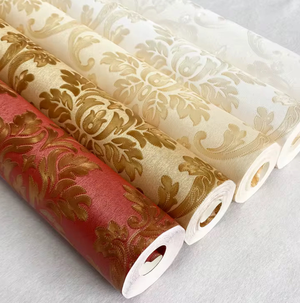 Luxury vinyl PVC wallpaper wall decoration 2 rolls 9.5m