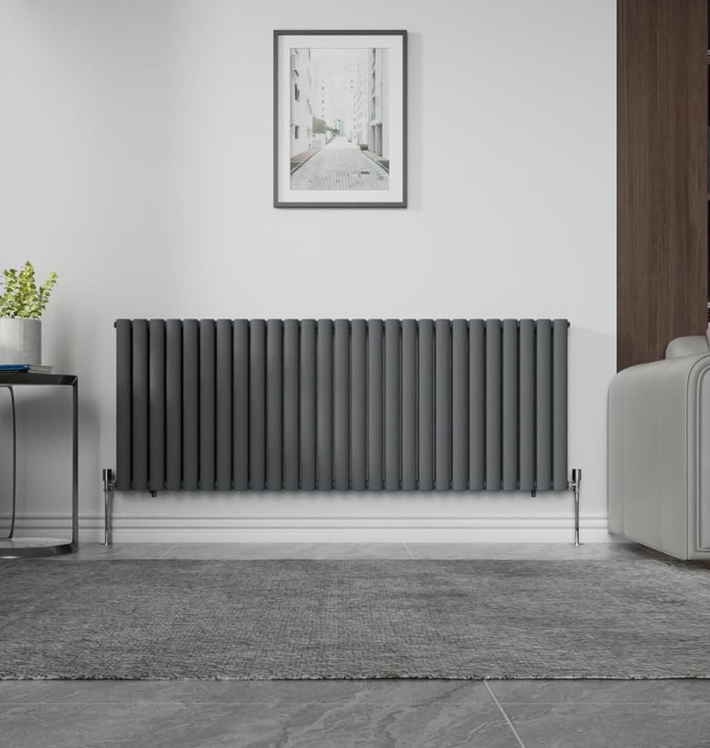Horizontal Double Oval Designer Radiator 600mm × 1593 - Home Upgrades