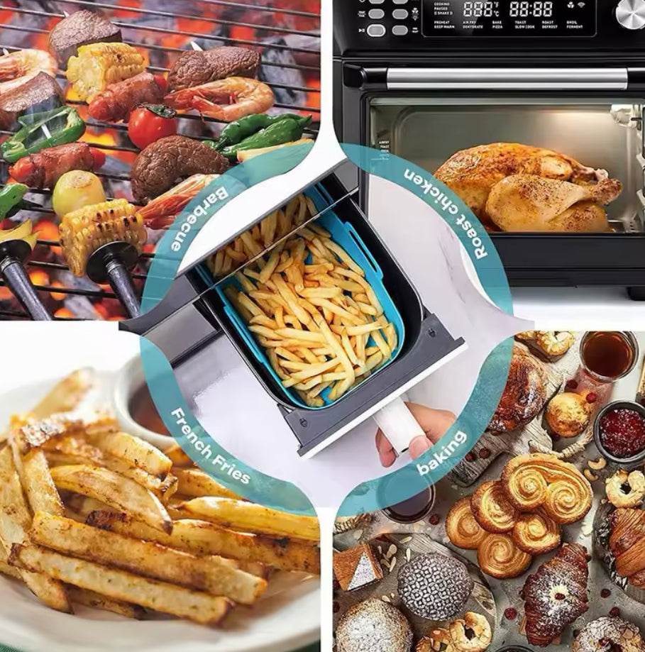 Air Fryer Liners for Ninja Air Fryer Dual, Reusable Air Fryer Silicone Liners
