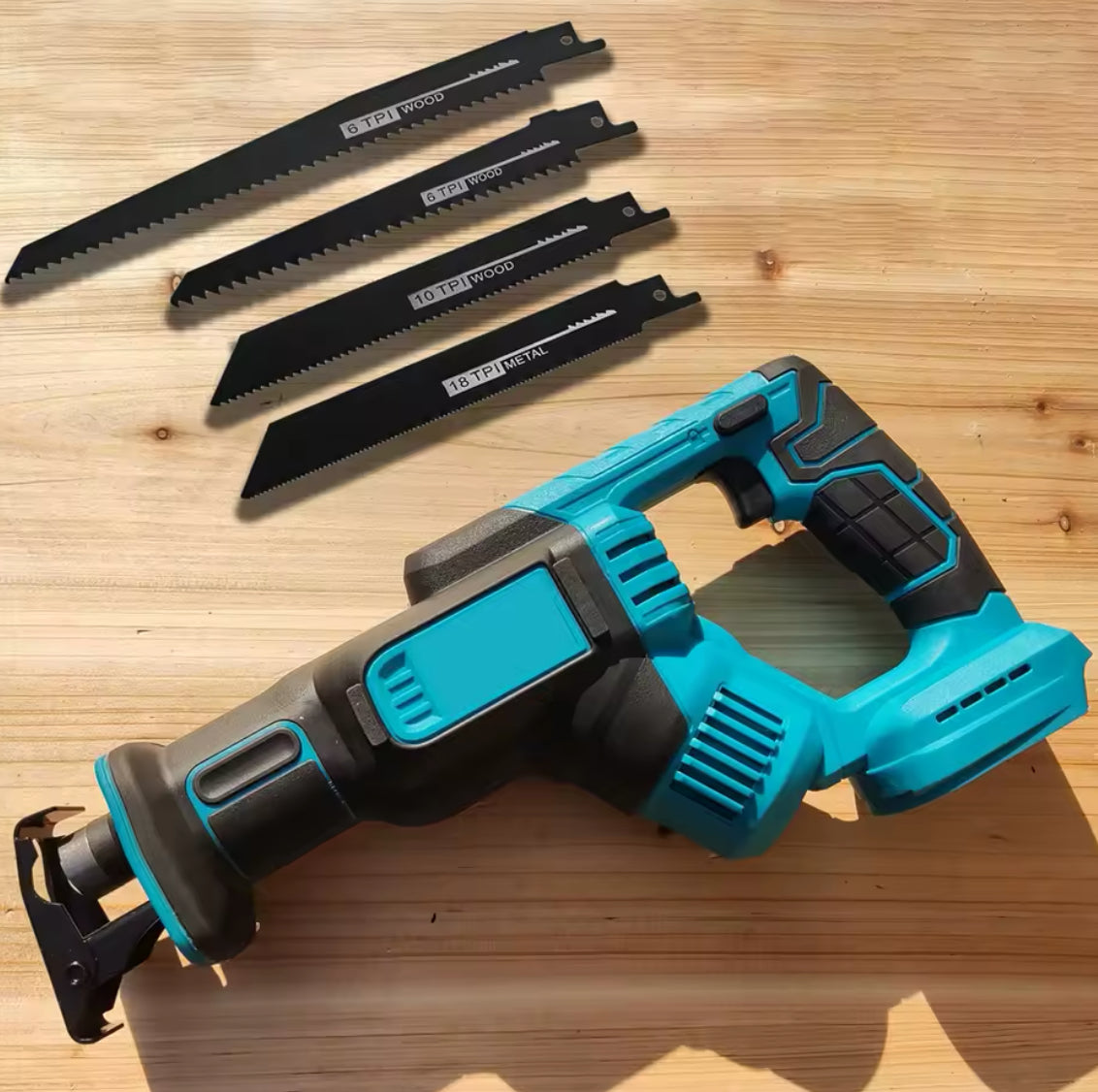 3000RPM 18V Electric Reciprocating Saw With 4PC Saw Blades No Battery Woodworking