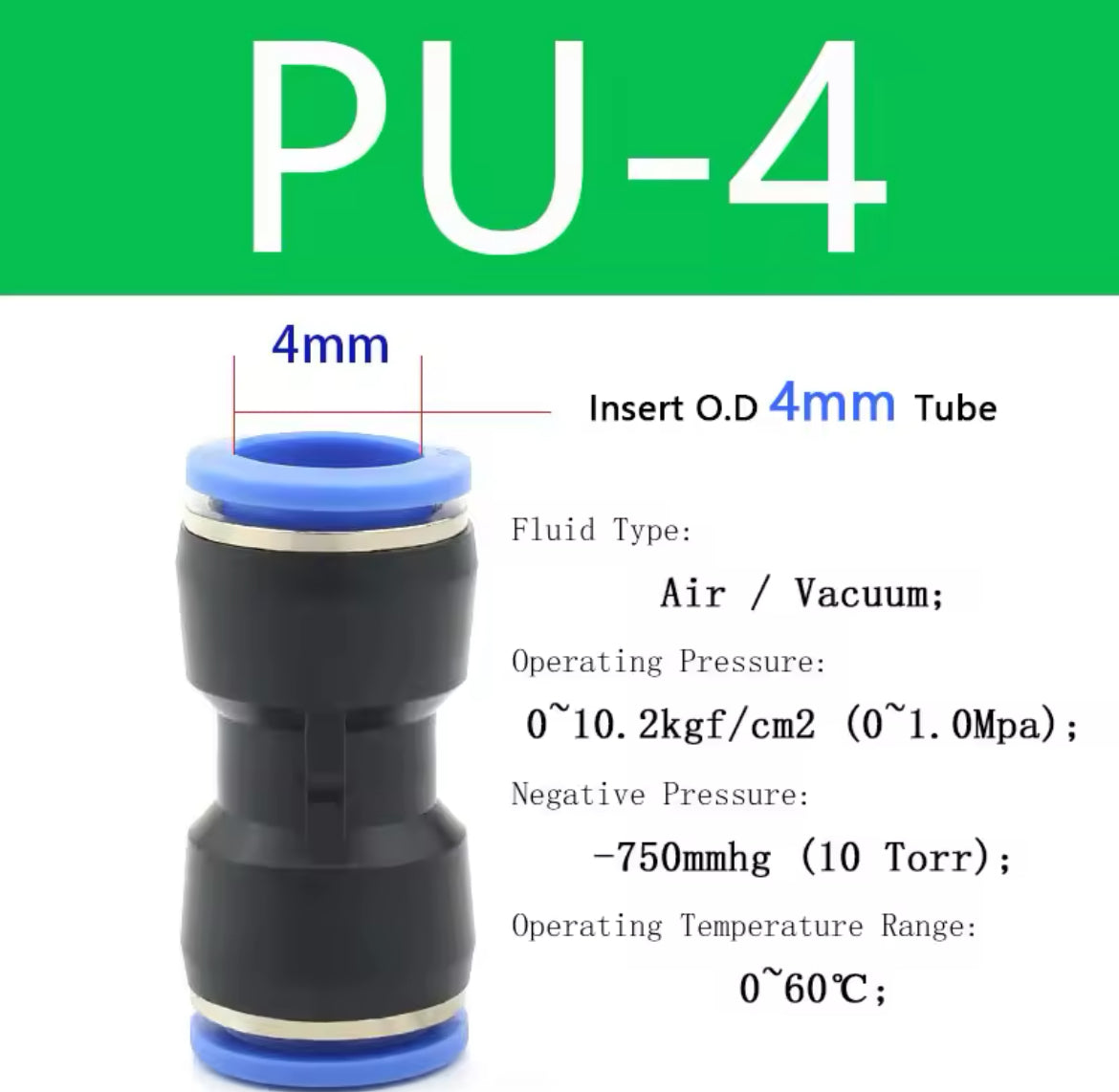 50/100/500PCS Pneumatic Couplings Quick Connector Air Plastic Hose Tube Connectors