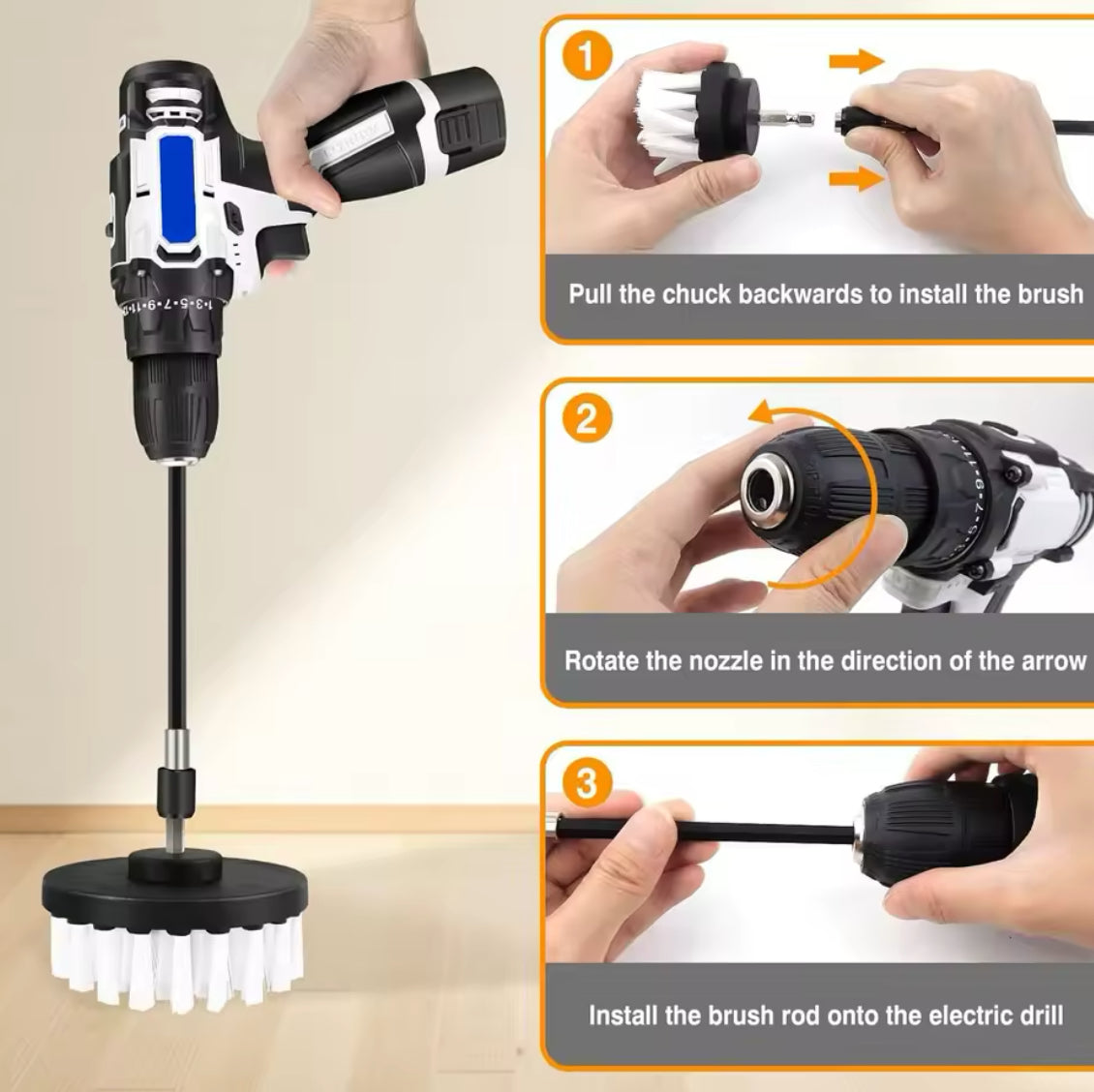 New All Purpose Cordless Power Drill for Drilling,Electric Spin Scrubber Electric Cleaning Brush