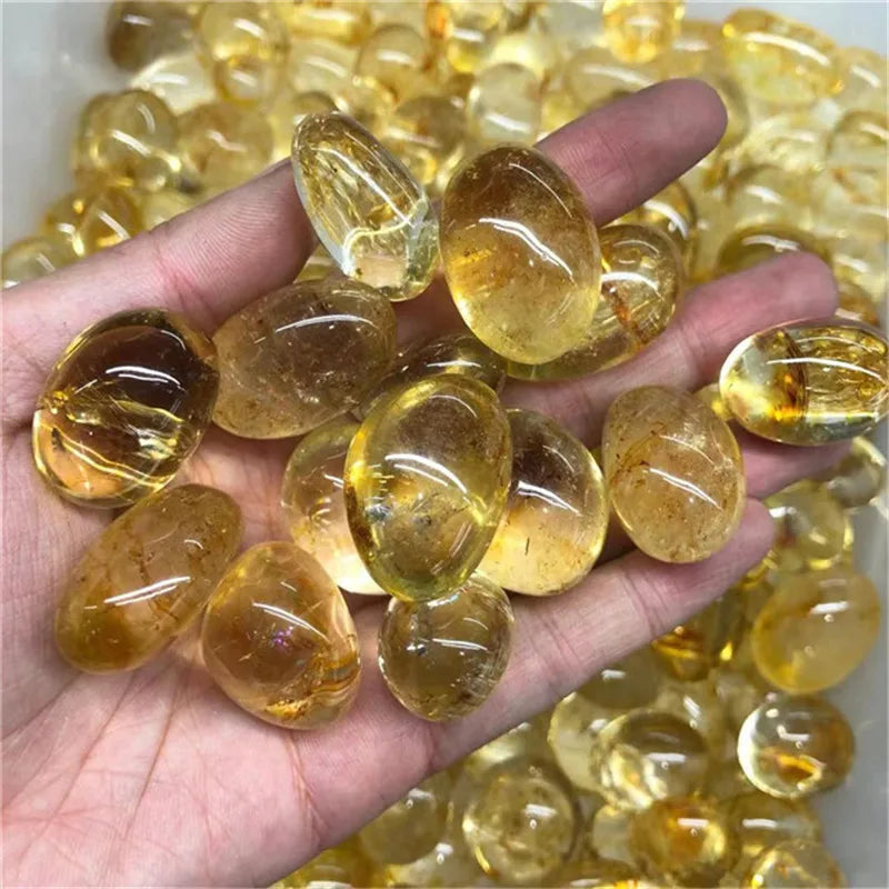 Natural Polished Gemstone Citrine Tumbled Stones Crystals Healing Home Decoration