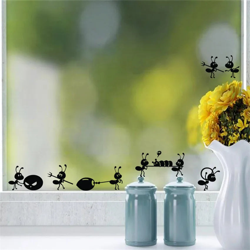 Creative Black Ants move Wall Sticker Art Design Stickers for children's room Home Decor