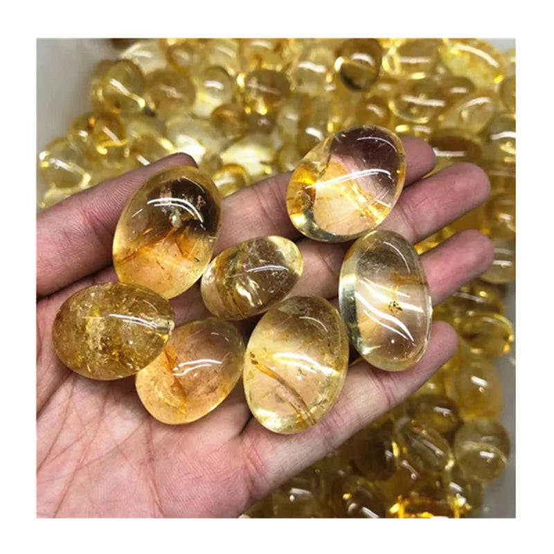 Natural Polished Gemstone Citrine Tumbled Stones Crystals Healing Home Decoration