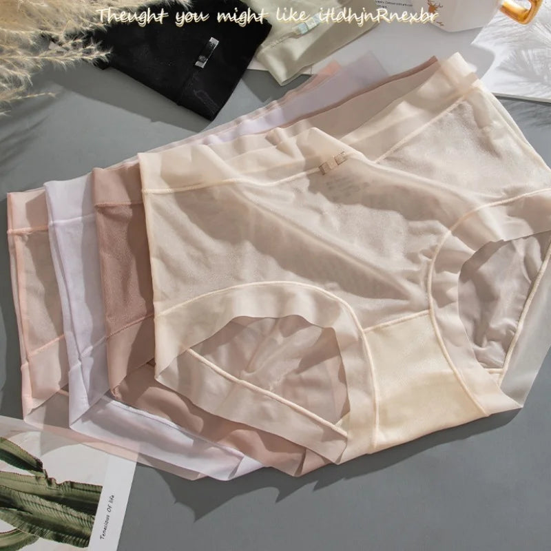 3Pcs/Set Women Thin Silky Panties Sexy Lingerie Quick Drying Briefs Female Seamless