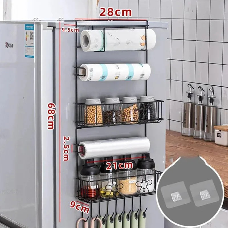 Kitchen Organizer Side Shelf Fridge Wall Hanger Storage Rack Bottle Refrigerator Shelf Spice