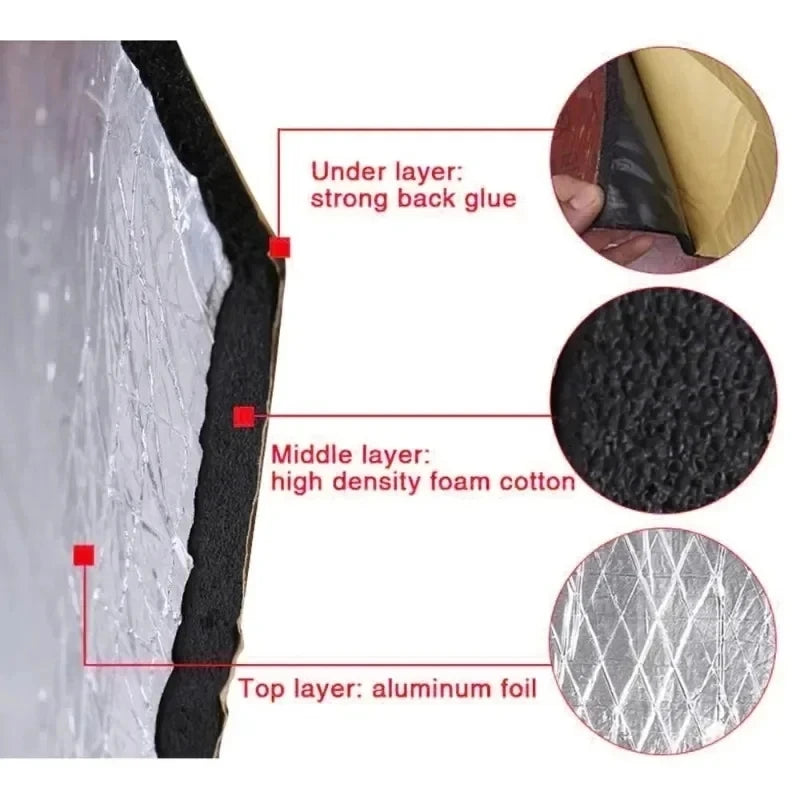 Car Sound Deadener Mat Hood Engine Sound Deadening Truck SUV Engine Door Auto Hood