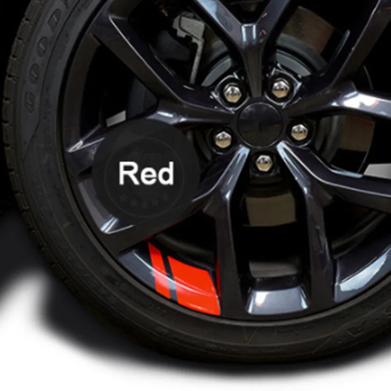 6Pcs Car Sticker Reflective Wheel Hub Decals Resistant Cover Exterior Accessory Car Decor