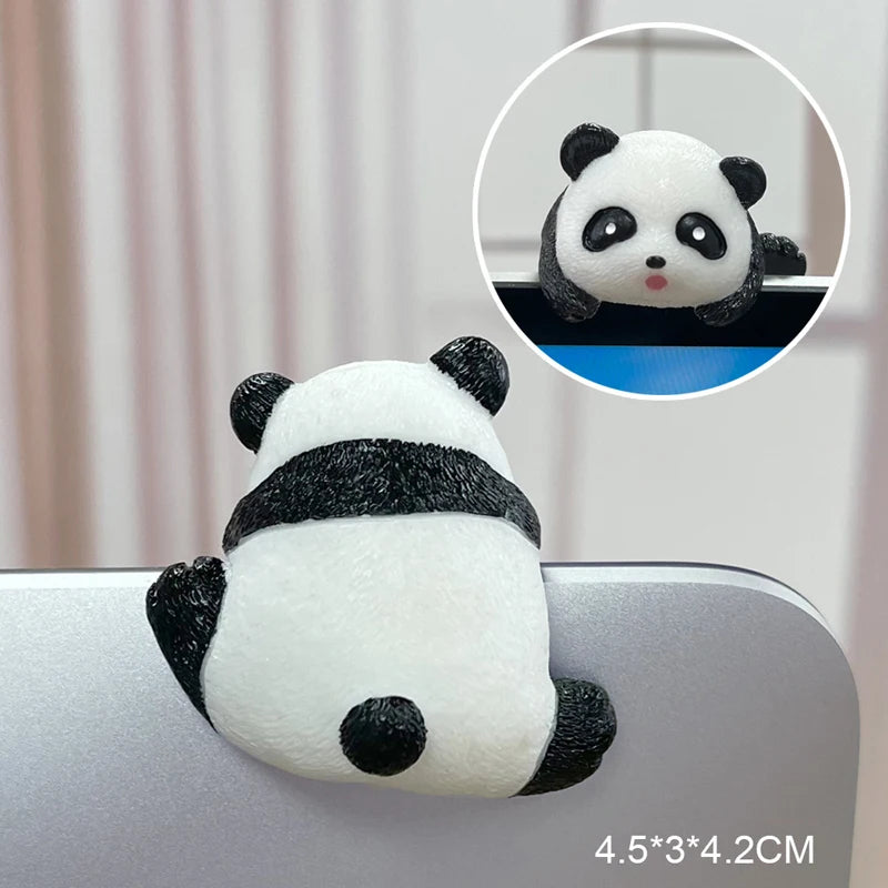 Creative Resin Car Center Console Navigator Screen Lying Panda Animal Decoration