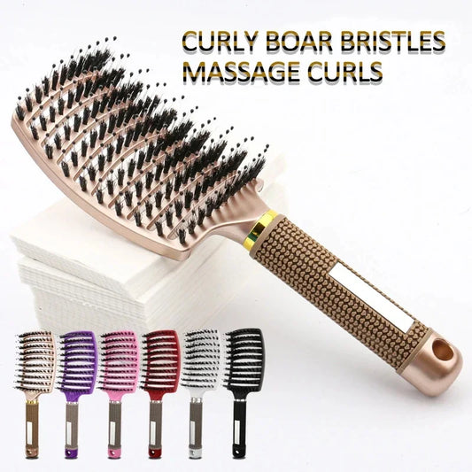 Magic Demelant Brush Bristle Nylon Massage Hairbrush Wet Curly Anti-Static Hair Brush
