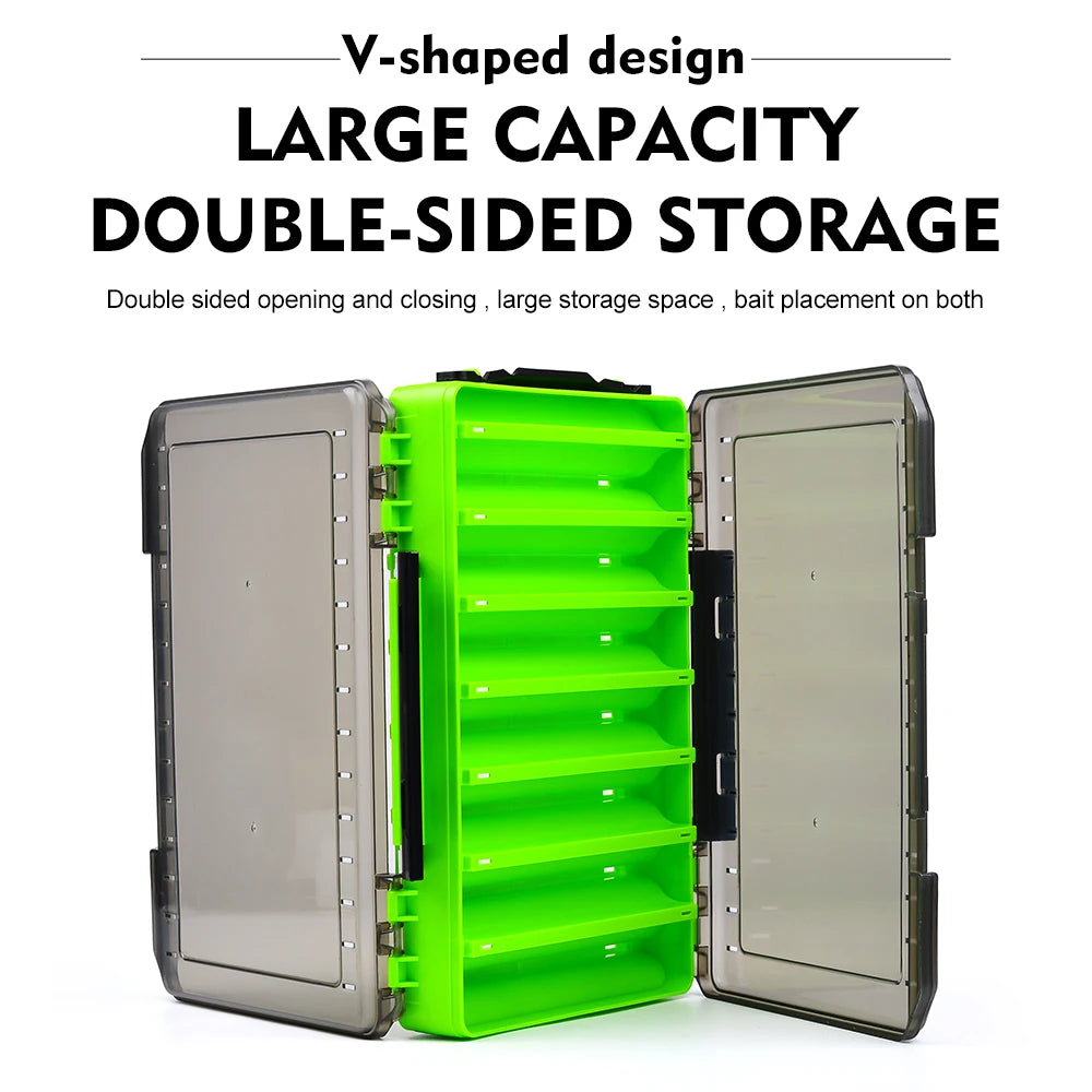 Double-Sided Waterproof Fishing Tackle Box, Fish Hook Fishing Lure Bait Storage Case, Mini Portable Fishing Gear Accessories Box