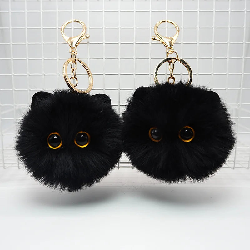 Cute Plush Cat Keychain Cartoon Doll Toy Pendant Keyring For Women Girls