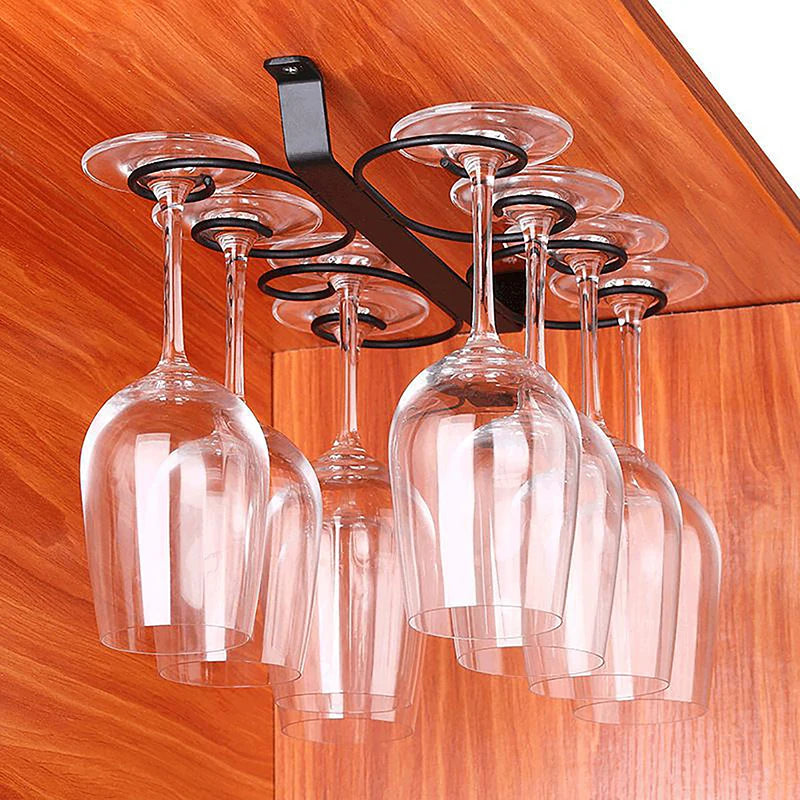 4/8/12 Cups Metal Wine Glass Rack Holder Stemware Hanging Storage Bar Kitchen