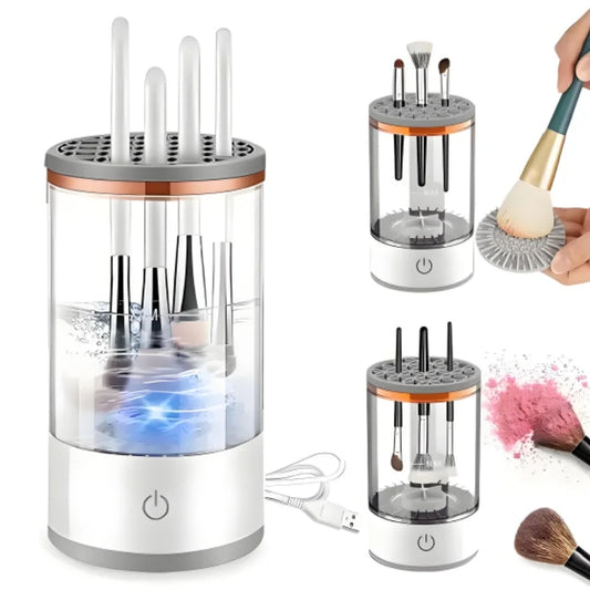 USB Electric Makeup Brush Cleaner Portable 3 In 1 Makeup Brushes Drying Rack Lazy