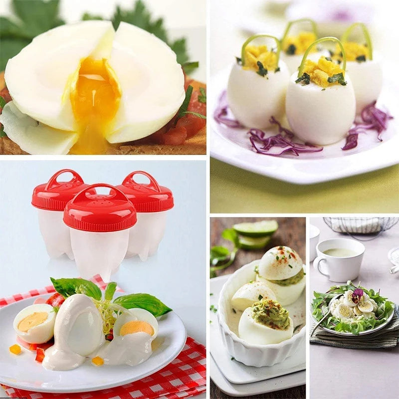 6PCS Egg Cooking Tool Non Stick Silicone Steaming Egg Cup Boiled In Water Egg Cup