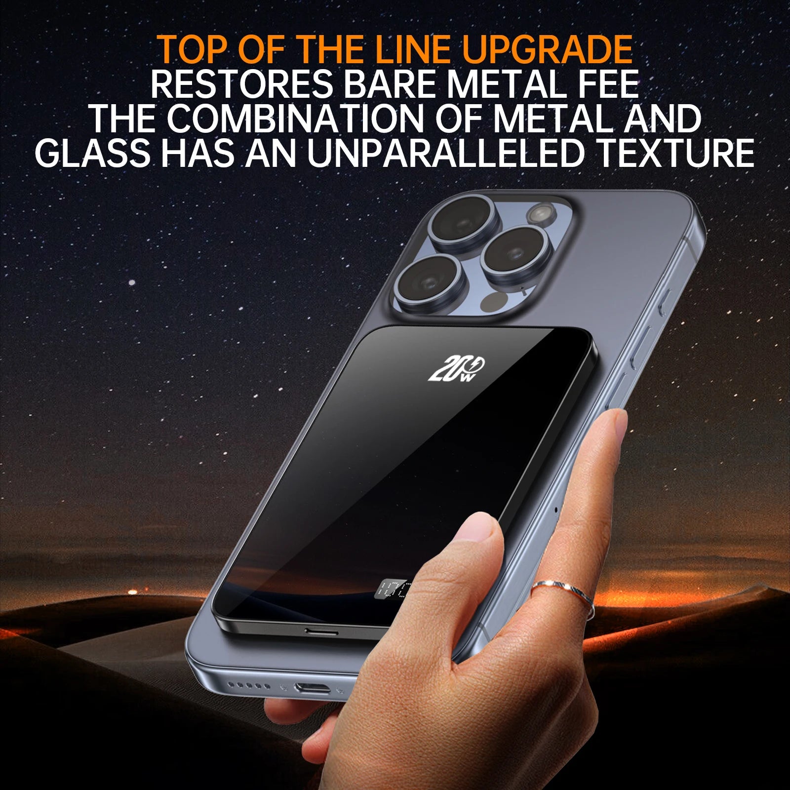 New Glass Material Power banks Portable Travel Powerbank Phone Charger External battery
