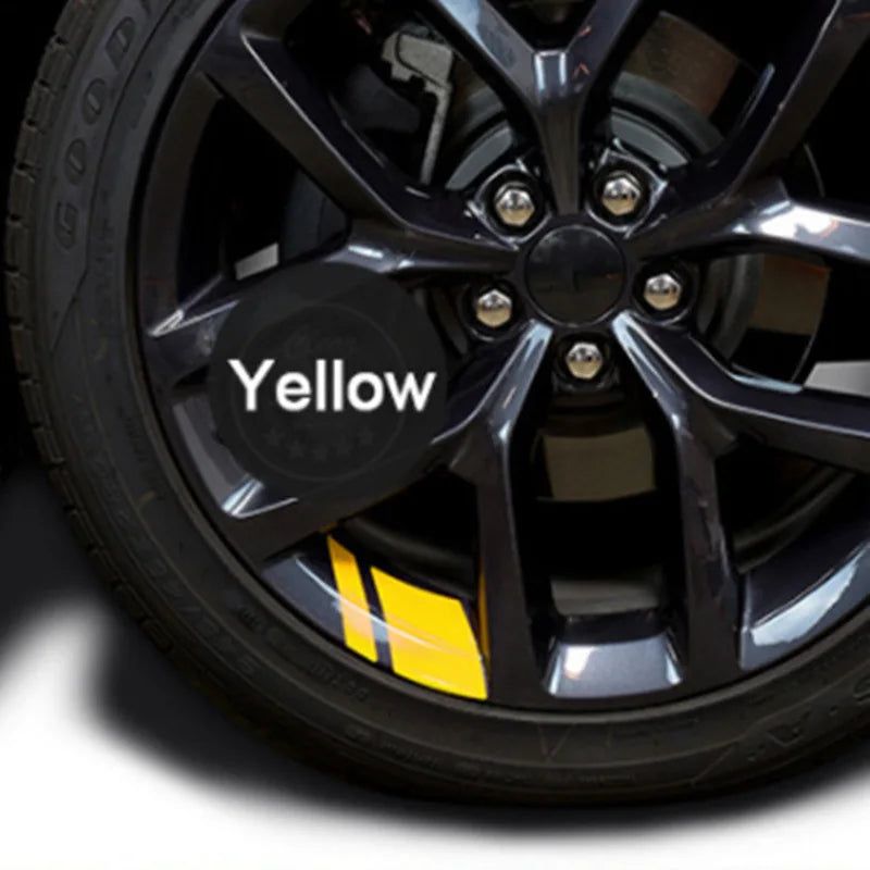6Pcs Car Sticker Reflective Wheel Hub Decals Resistant Cover Exterior Accessory Car Decor
