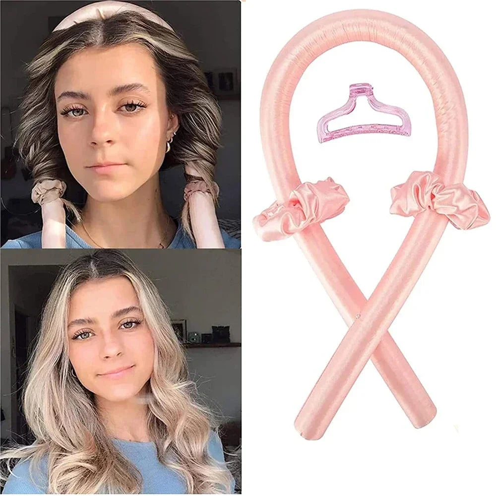 Heatless Curling Rod Headband No Heat Silk Curls Ribbon Hair Rollers Sleeping Soft Headband