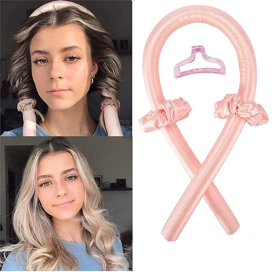 Heatless Curling Rod Headband No Heat Silk Curls Ribbon Hair Rollers Sleeping Soft Headband