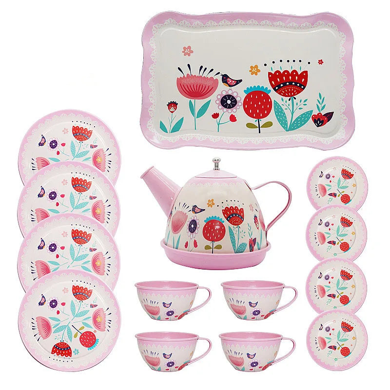 Simulation Tea Set Teapot Kitchen Afternoon Tea Pretend Play Toy Children's Play House Tableware