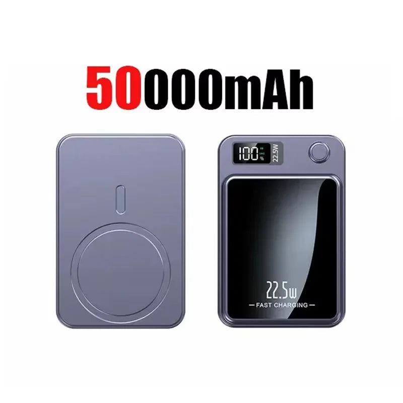 100000mAh Magnetic Power Bank Wireless Fast Charger For Magsafe Portable Auxiliary