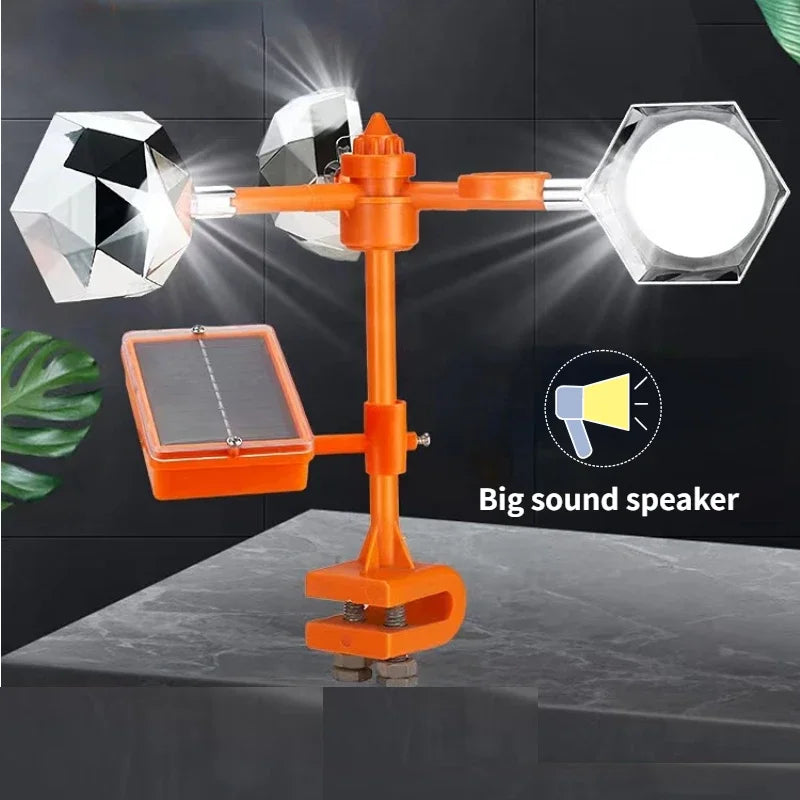 Garden vegetable field Ultrasonic Solar Bird Pest Repeller 360 Degree Rotating