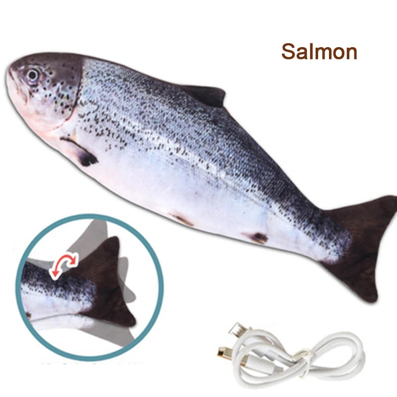 Pet Cat Pet Dog Soft Plush Toy USB Charging Simulation Fish Interactive Training Grinding